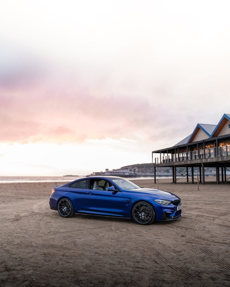 BMW M4 on Weston-super-Mare beach by Ridler Photography
